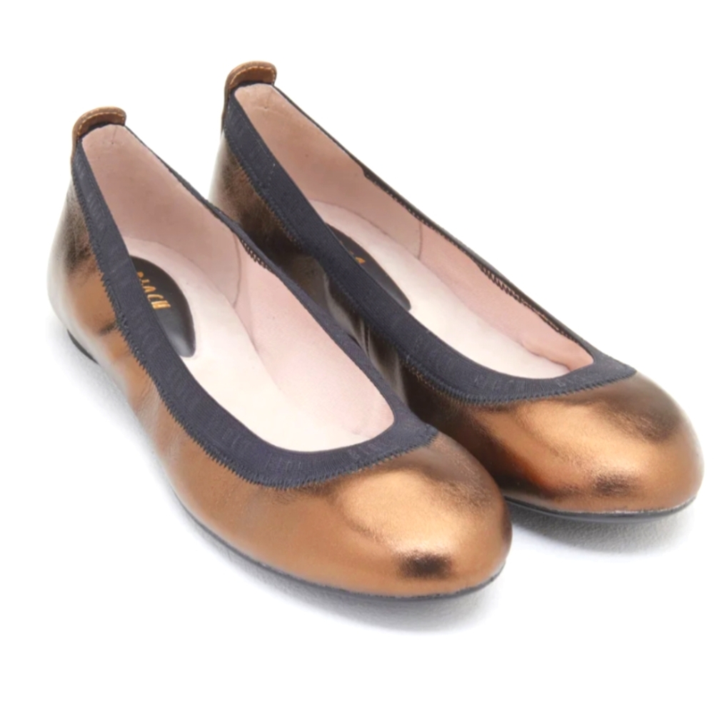 Bloch Bronze Women's Leather Carina Ballet Flats Size 39.5  Or 6.5 U.S Brand New